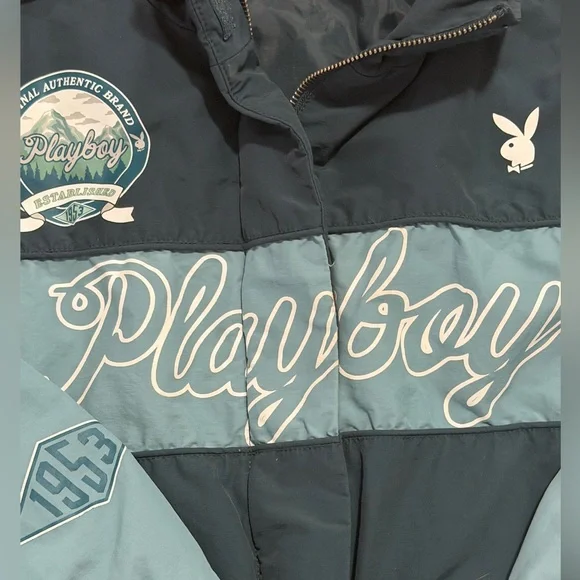 Playboy By PacSun Ski Puffer Jacket in Navy & Grey. Size M/L. - Picture 12 of 16